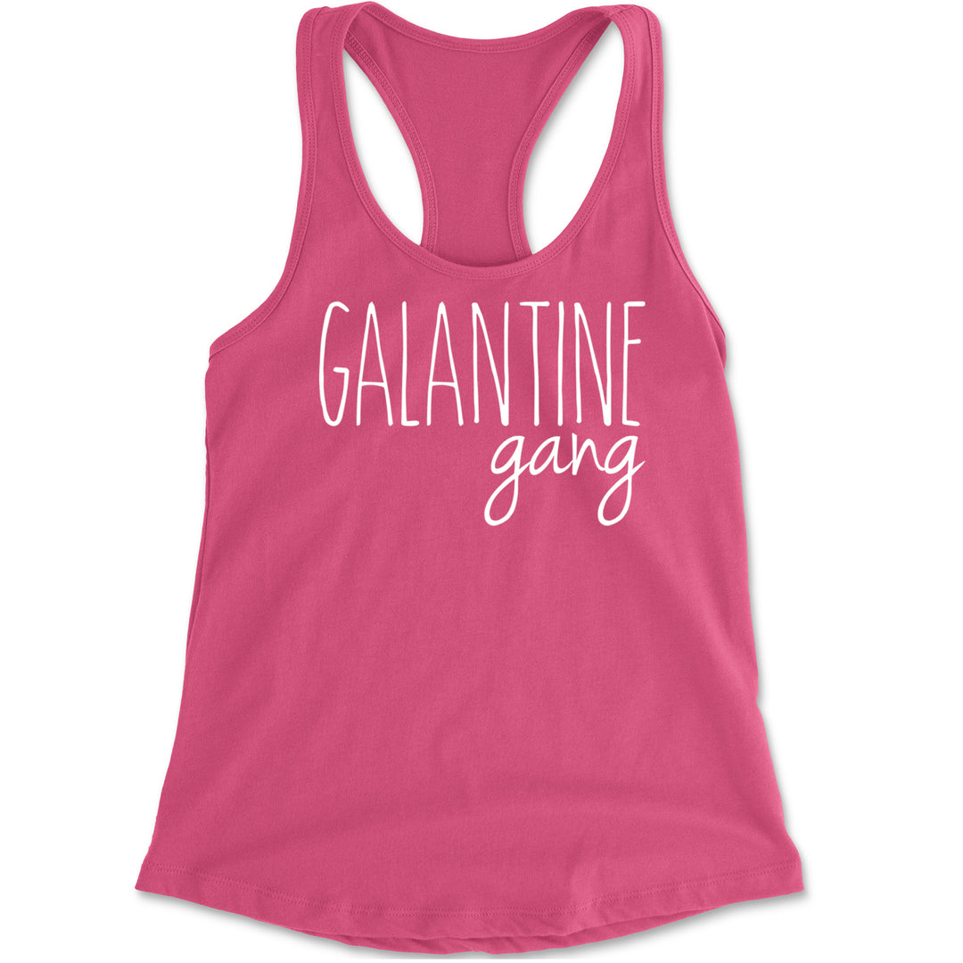 Galentine Gang Valentine's Shirt Racerback Tank Top for Women Hot Pink