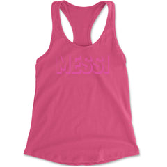 Messi OUTLINE Miami Futbol Racerback Tank Top for Women Hot Pink