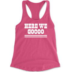 Here We Go Dem Boys Dallas Football Racerback Tank Top for Women Hot Pink
