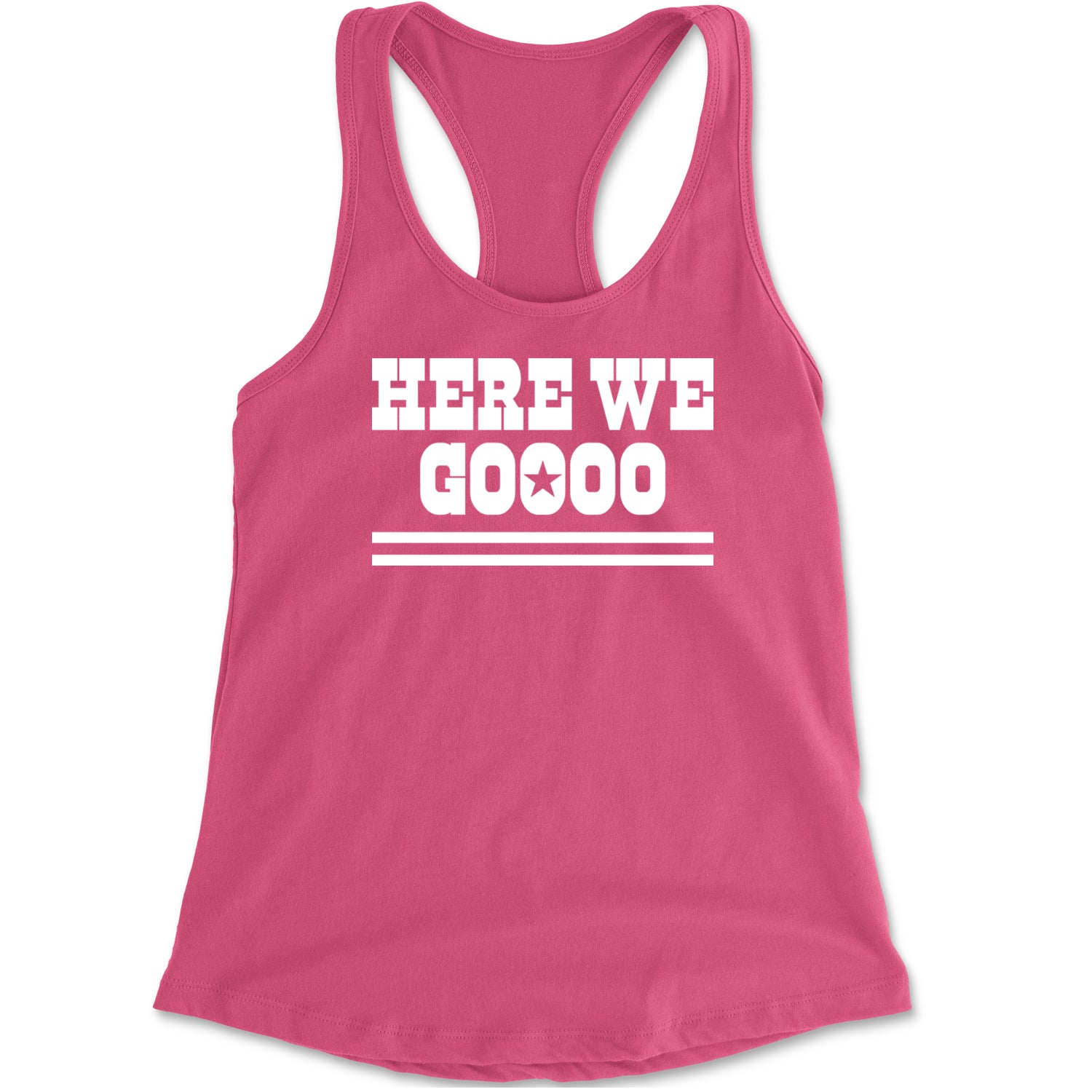 Here We Go Dem Boys Dallas Football Racerback Tank Top for Women Hot Pink