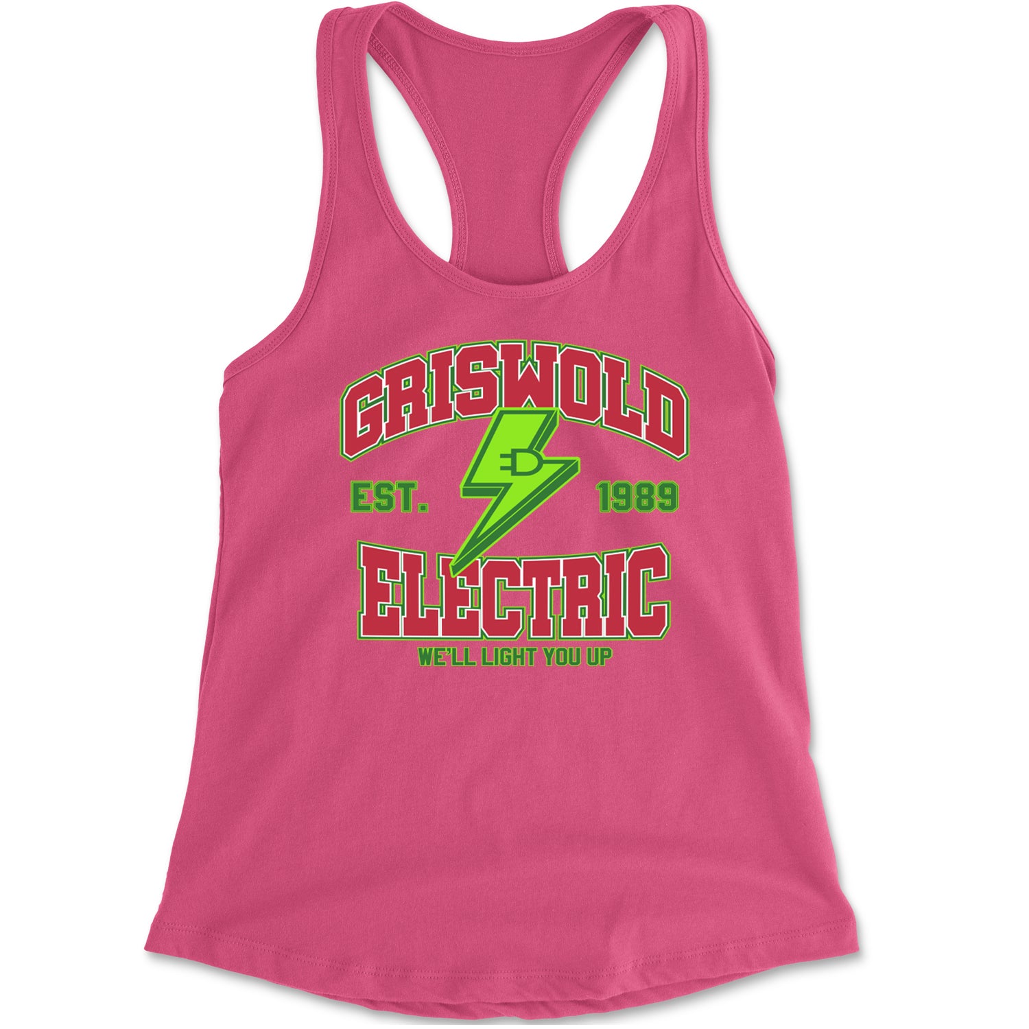 Griswold Electric We'll Light You Up Racerback Tank Top for Women Hot Pink