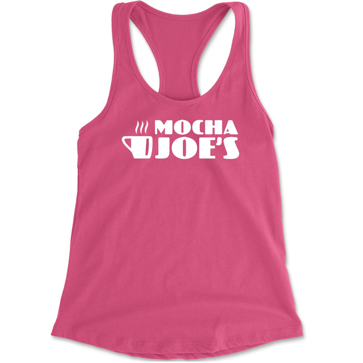 Mocha Joe's Enthusiastic Coffee Racerback Tank Top for Women Hot Pink