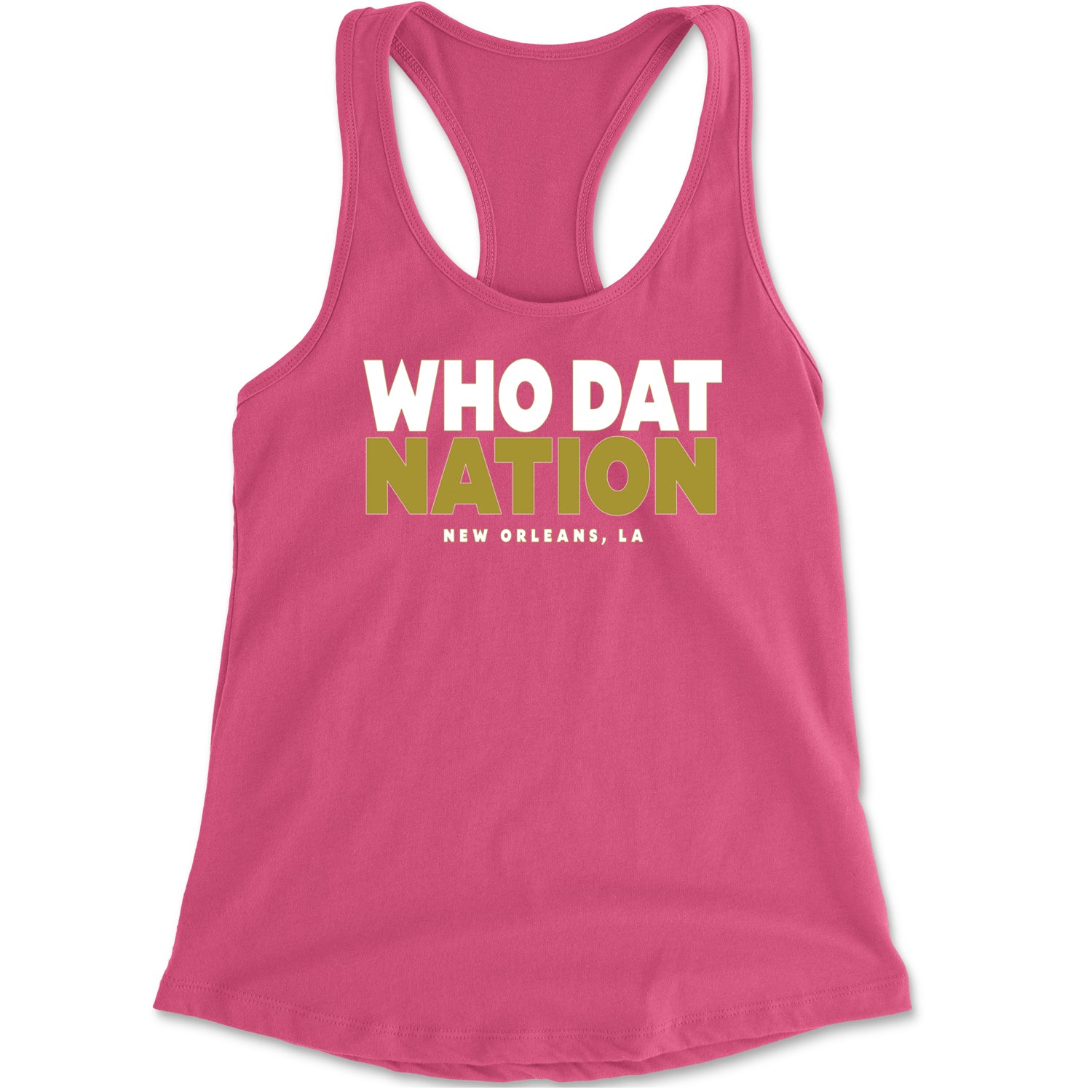 New Orleans Who Dat Nation Racerback Tank Top for Women Hot Pink