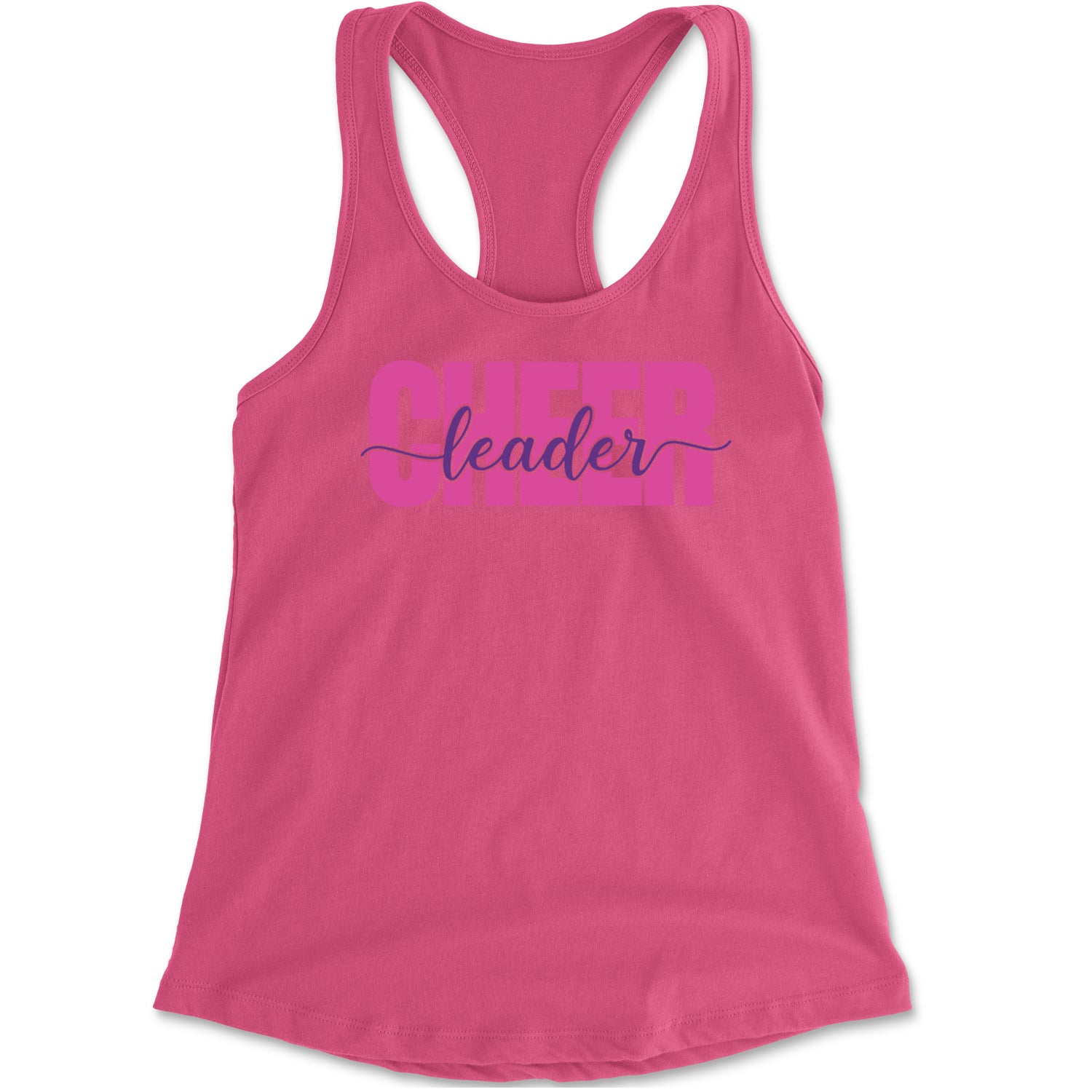 Cheerleader with Scripted Flair Racerback Tank Top for Women Hot Pink