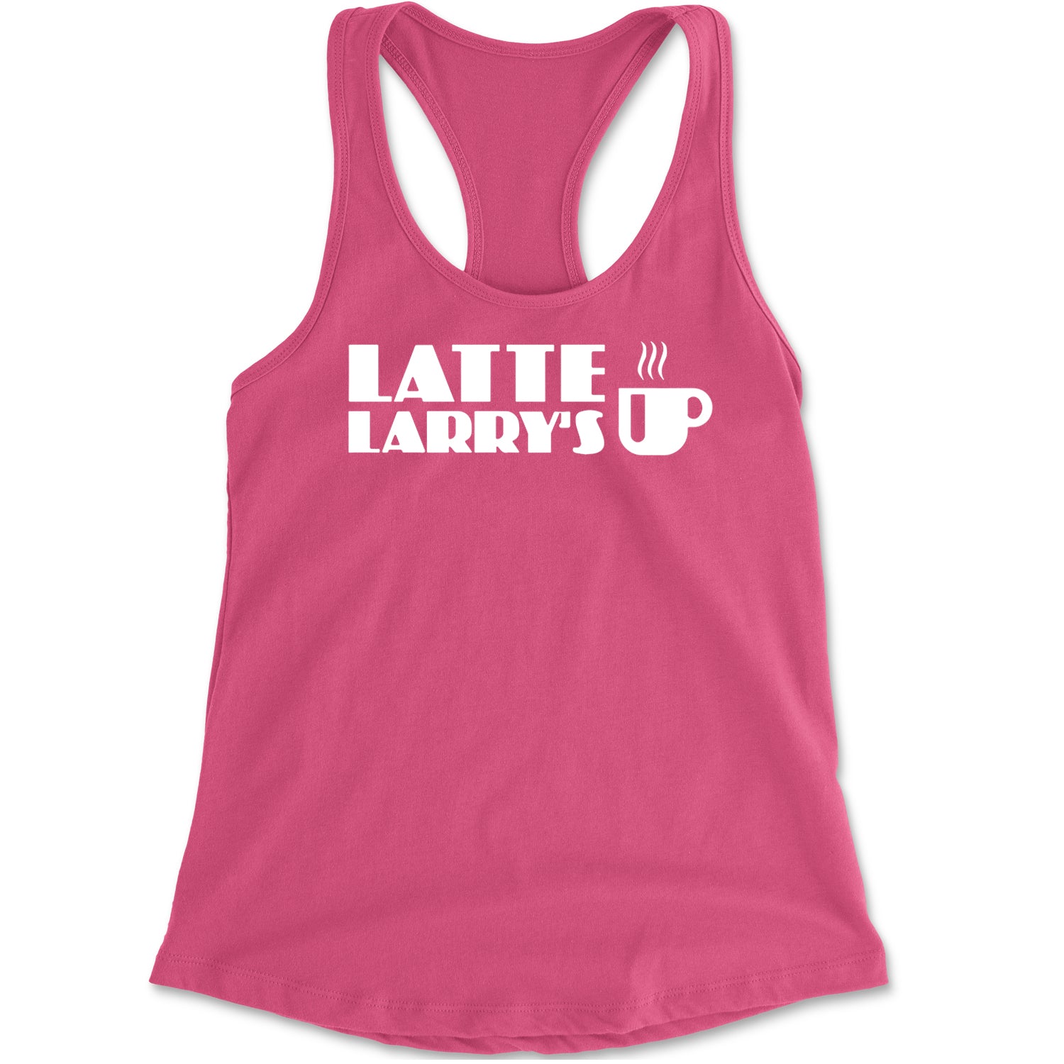 Latte Larry's Enthusiastic Coffee Racerback Tank Top for Women Hot Pink