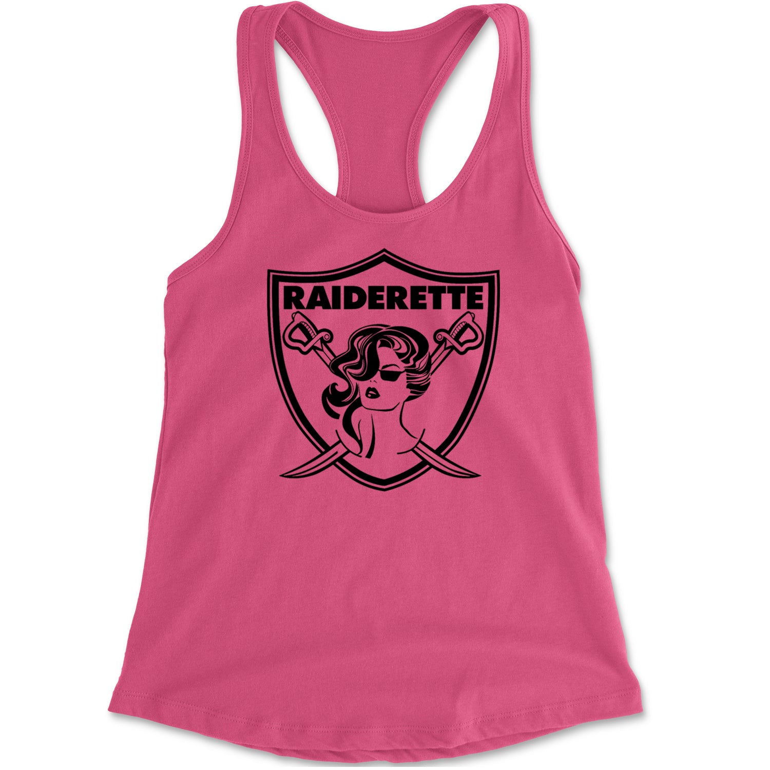 Raiderette Football Gameday Ready Racerback Tank Top for Women Hot Pink