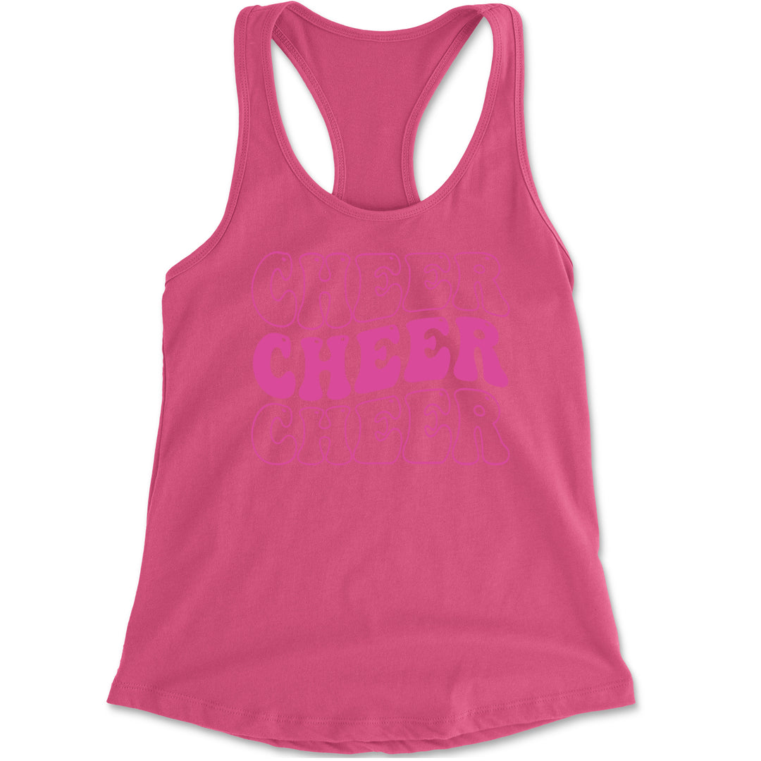 Cheer Cheer Cheer Racerback Tank Top for Women Hot Pink
