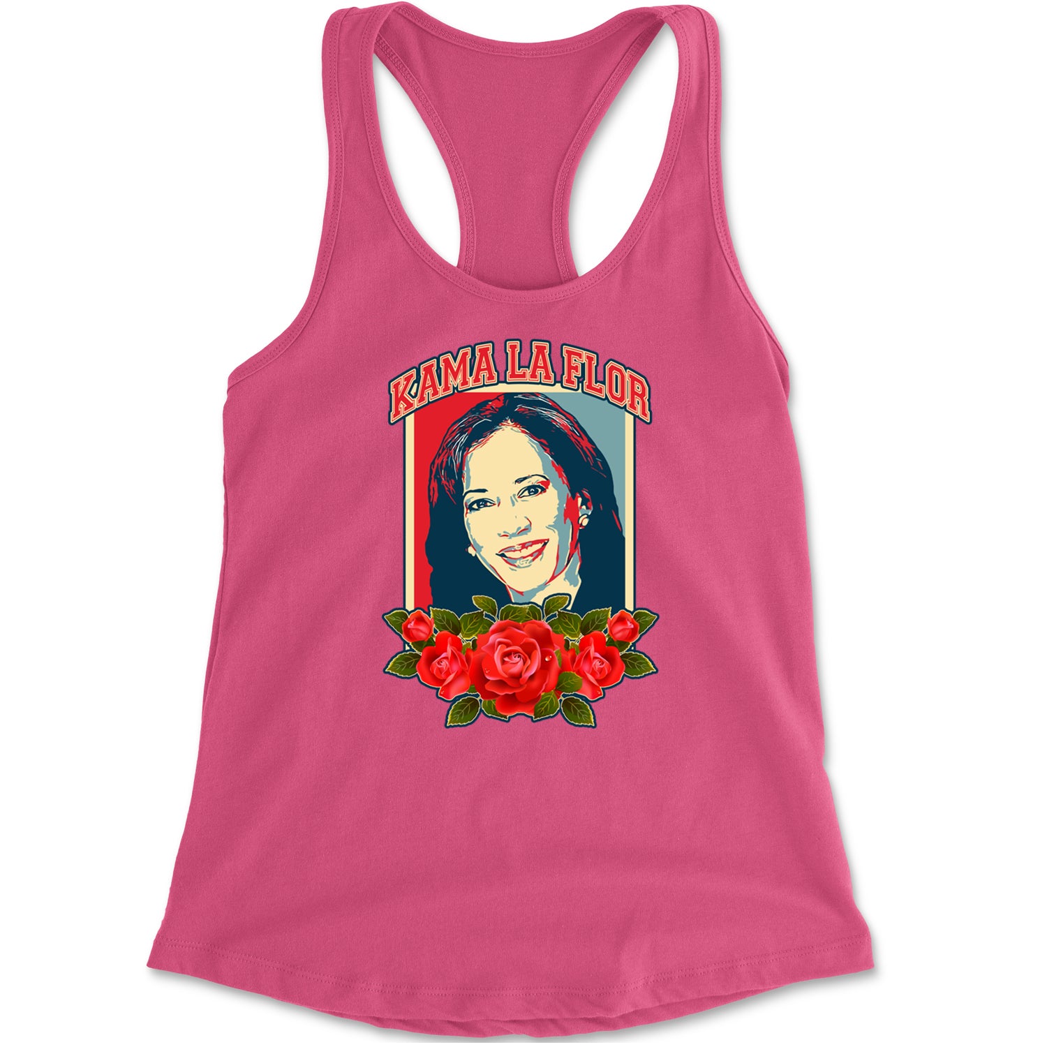 Kama La Flor Kamala Como La Flor Racerback Tank Top for Women Hot Pink