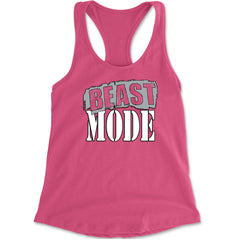 Beast Mode Training Gym Workout Racerback Tank Top for Women Hot Pink