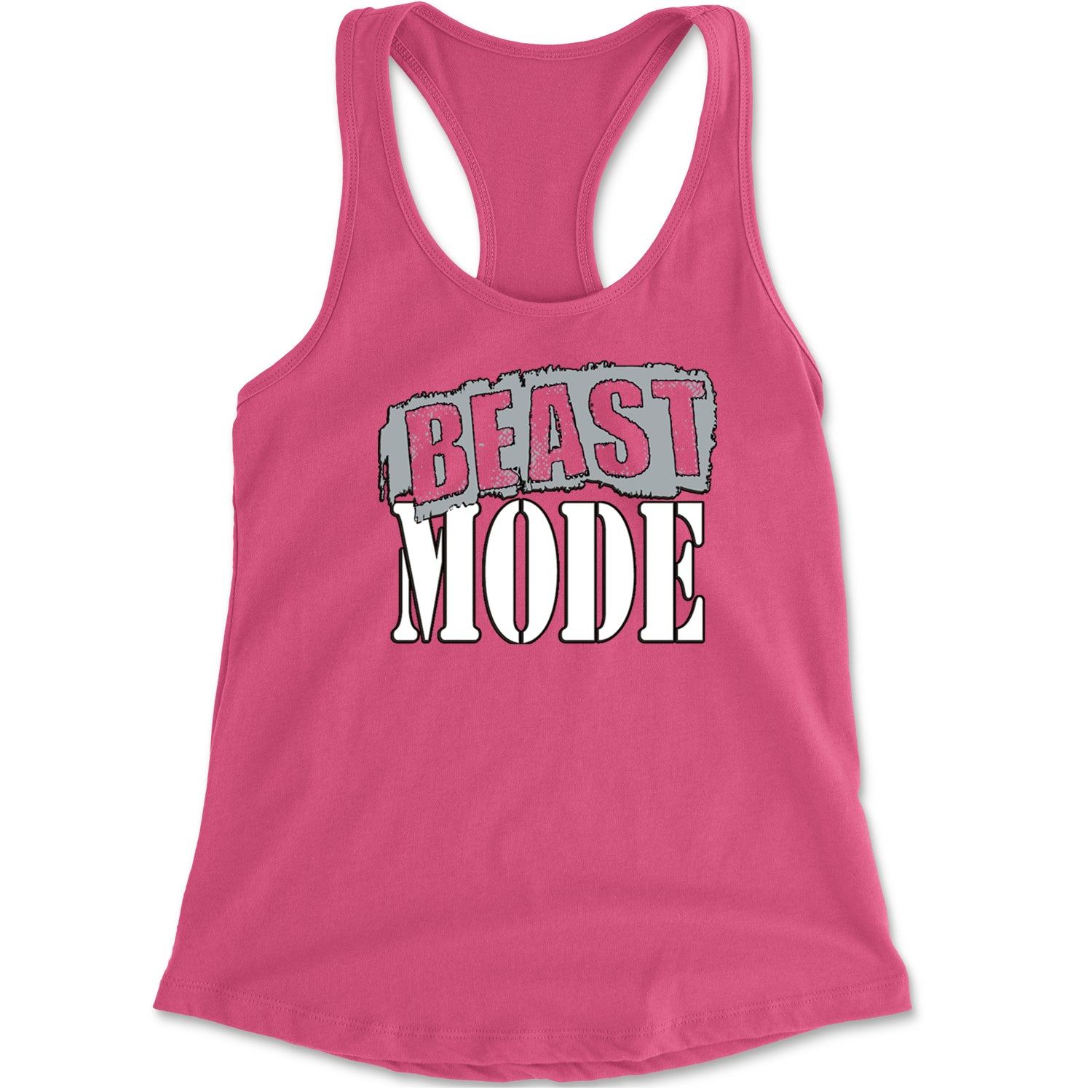 Beast Mode Training Gym Workout Racerback Tank Top for Women Hot Pink