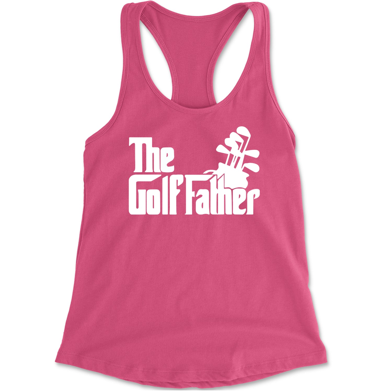 The Golf Father Golfing Dad  Racerback Tank Top for Women Hot Pink