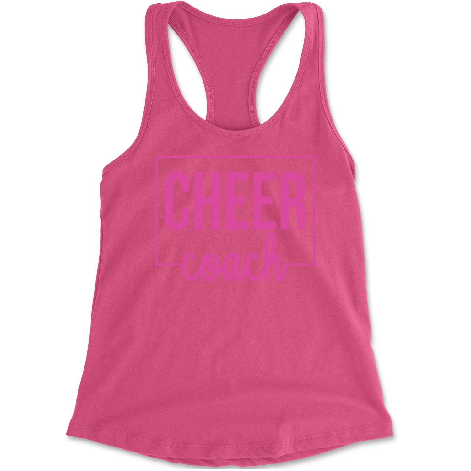 Cheer Coach Cheerleader Racerback Tank Top for Women Hot Pink