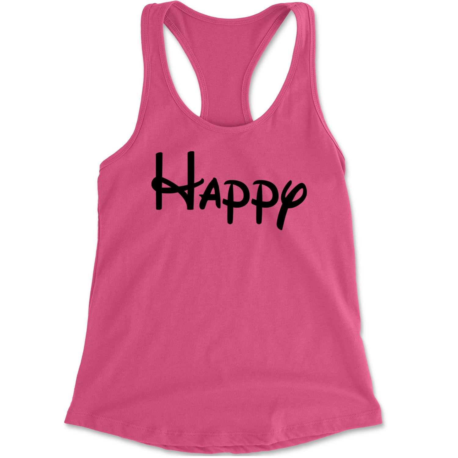 Happy - 7 Dwarfs Costume Racerback Tank Top for Women Heather Grey