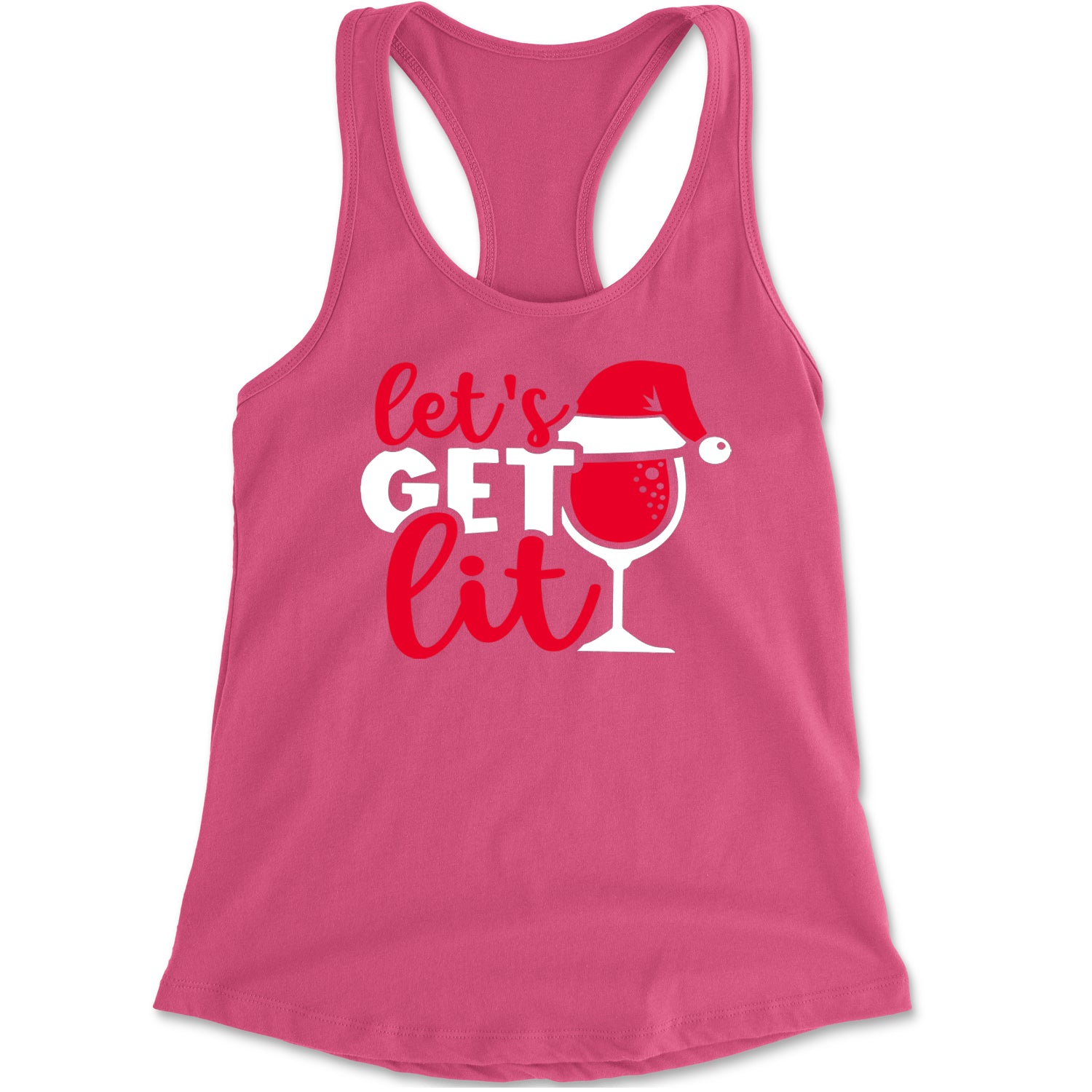 Let’s Get Lit Racerback Tank Top for Women Hot Pink