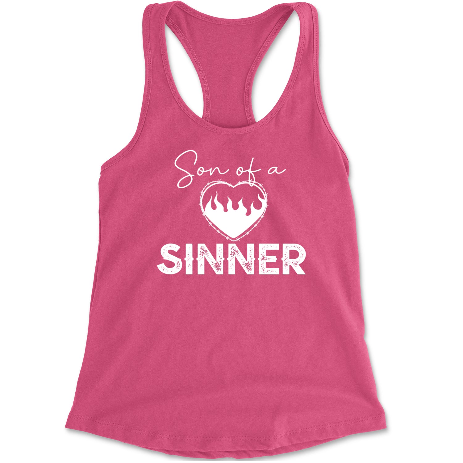 Son Of A Sinner Somebody Save Me From Myself  Racerback Tank Top for Women Hot Pink