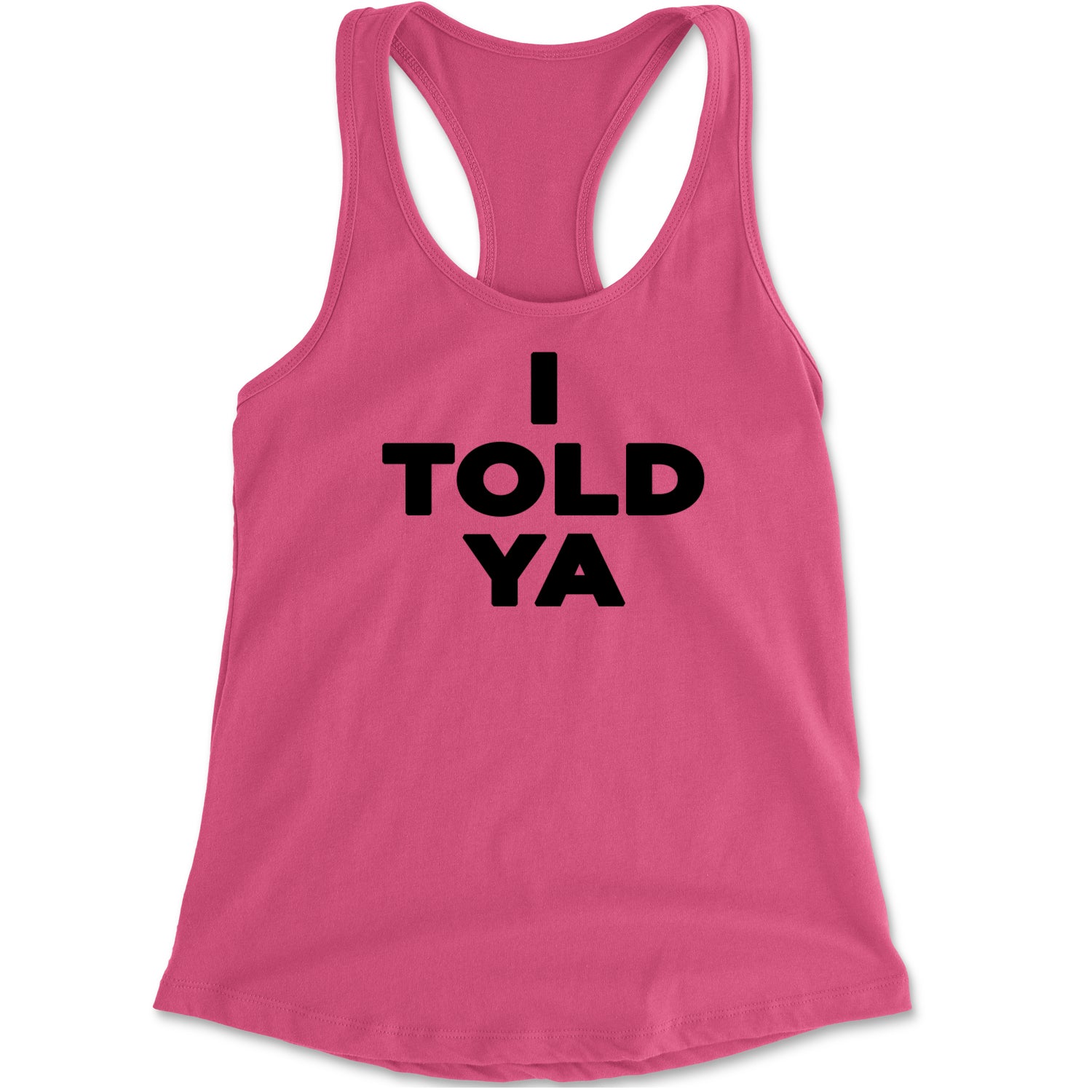 I Told Ya Challenger Black Print Racerback Tank Top for Women Heather Grey