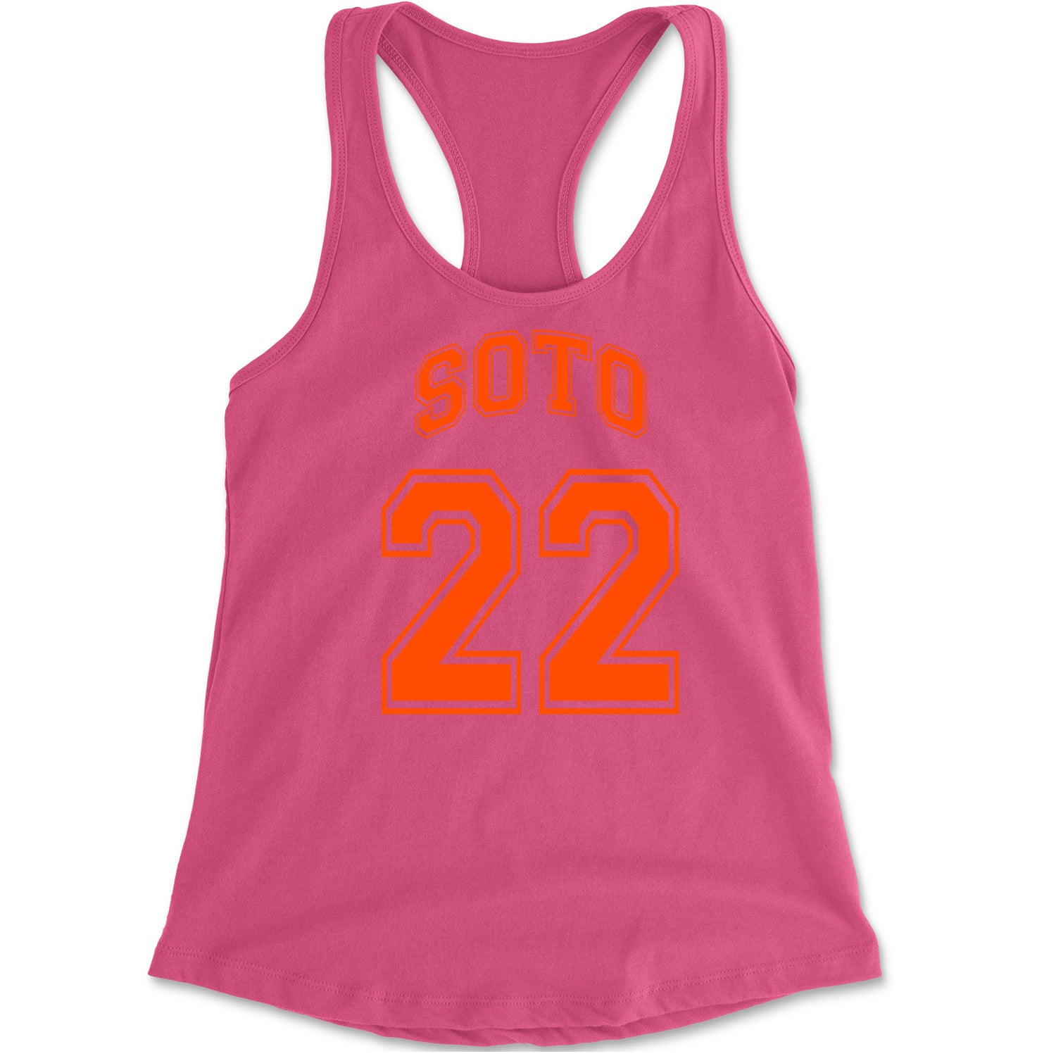 Soto Number 22 Racerback Tank Top for Women Hot Pink