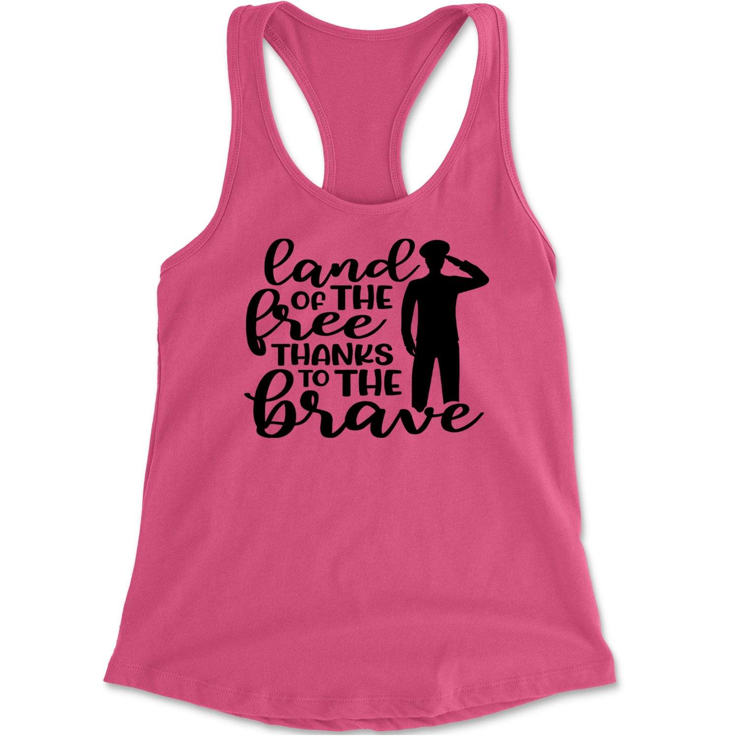 Land Of The Free Thanks To The Brave Veterans Racerback Tank Top for Women Heather Grey