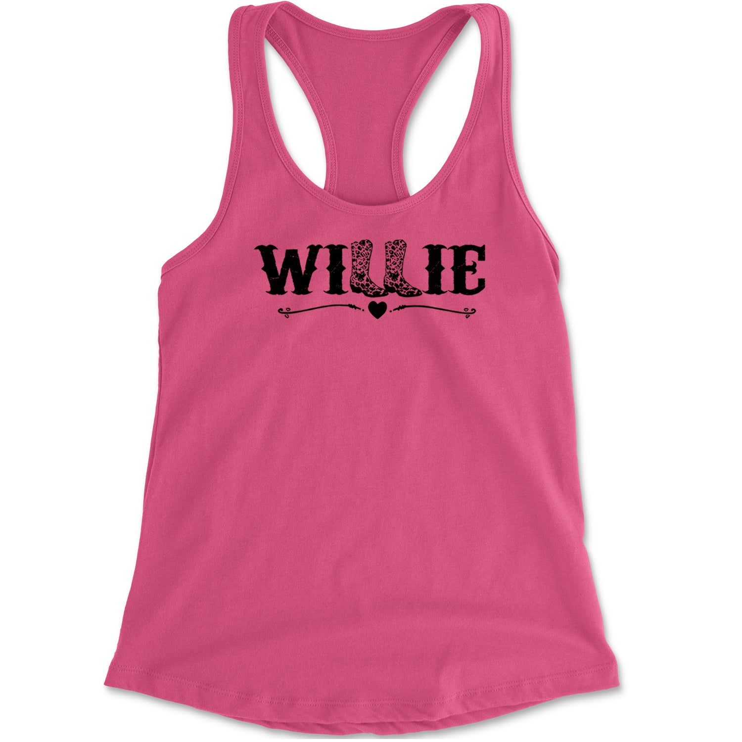 Willie Cowboy Boots Hippy Country Music Racerback Tank Top for Women Heather Grey