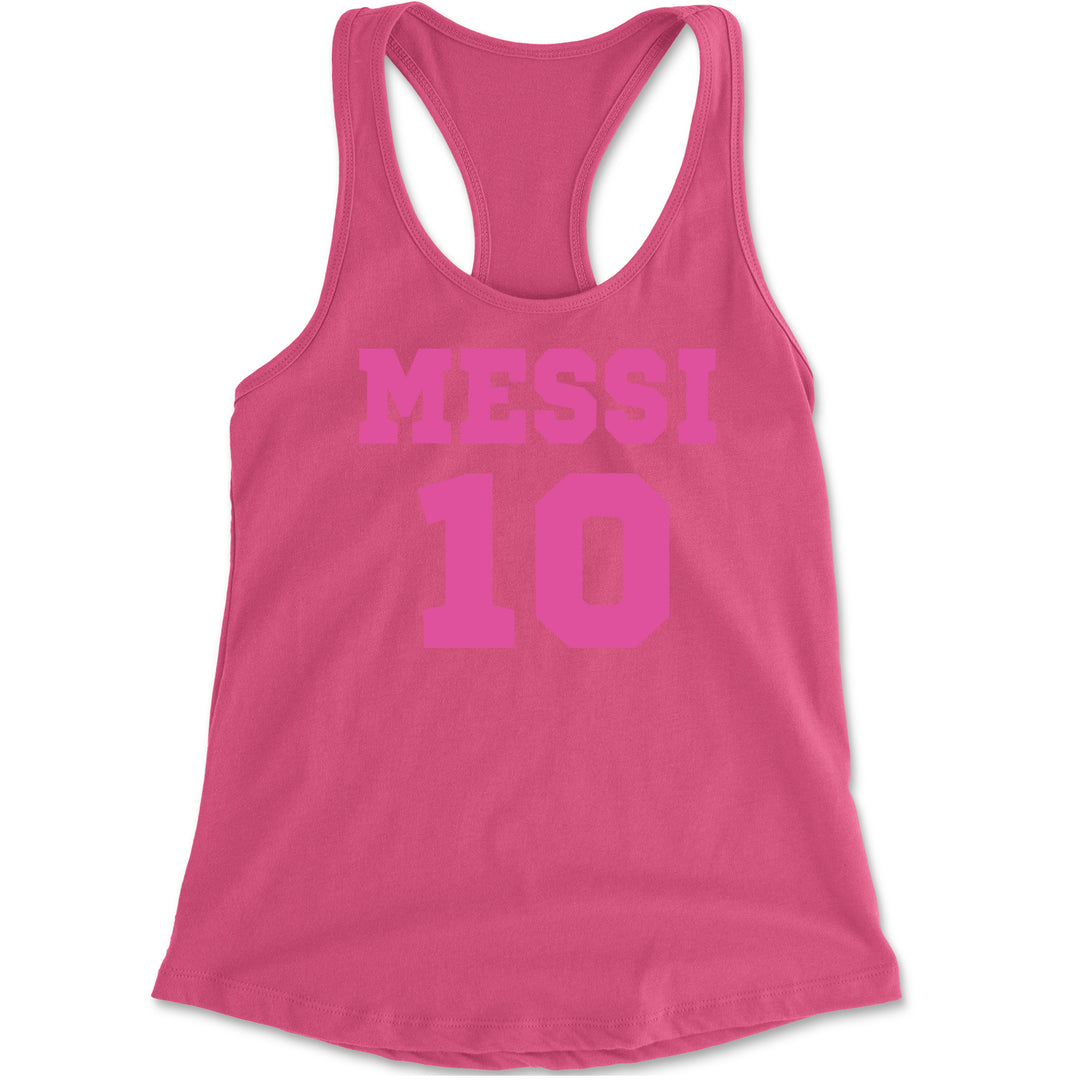 Messi World Soccer Futbol Messiami Racerback Tank Top for Women Hot Pink