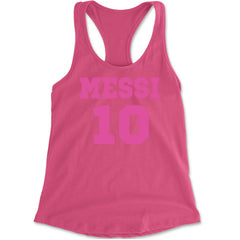 Messi World Soccer Futbol Messiami Racerback Tank Top for Women Hot Pink