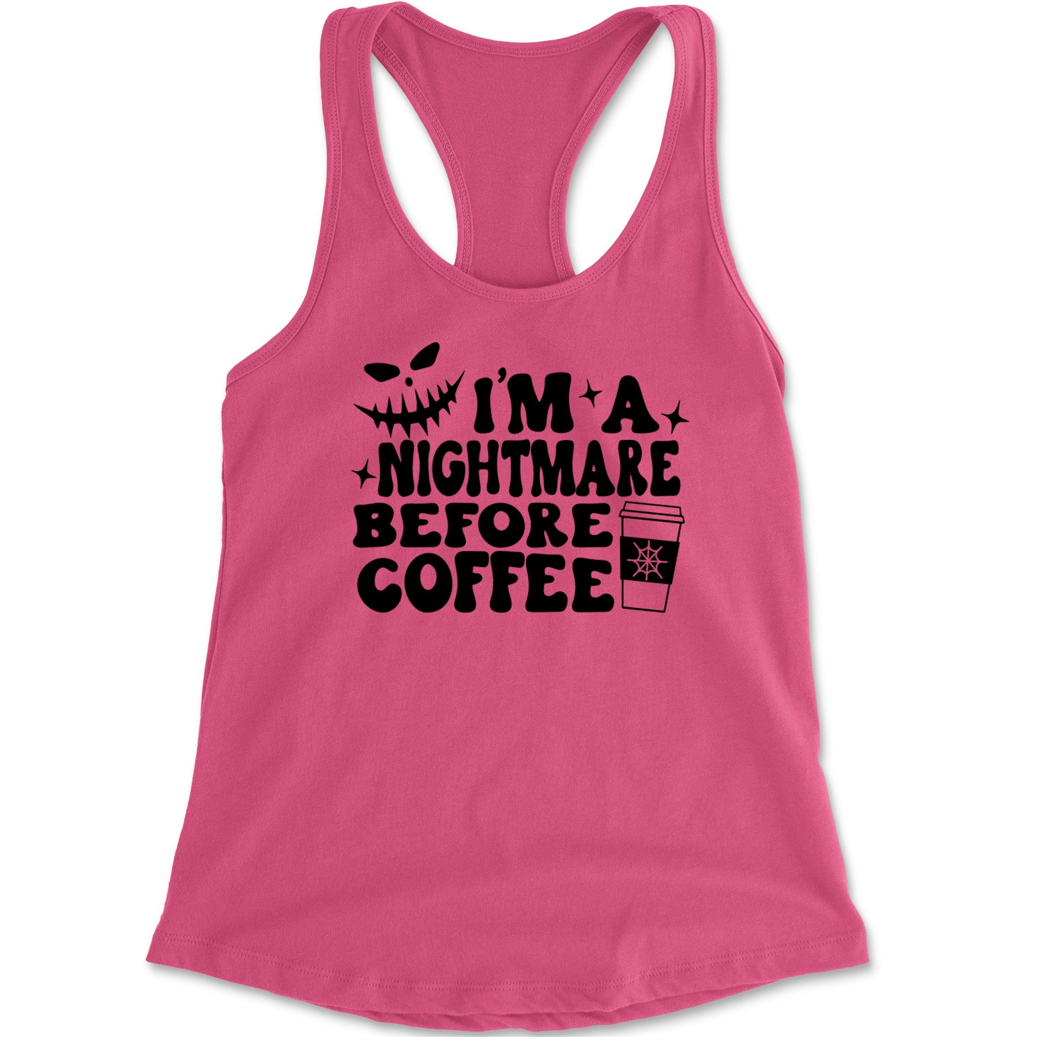 I'm A Nightmare Before Coffee Racerback Tank Top for Women Heather Grey