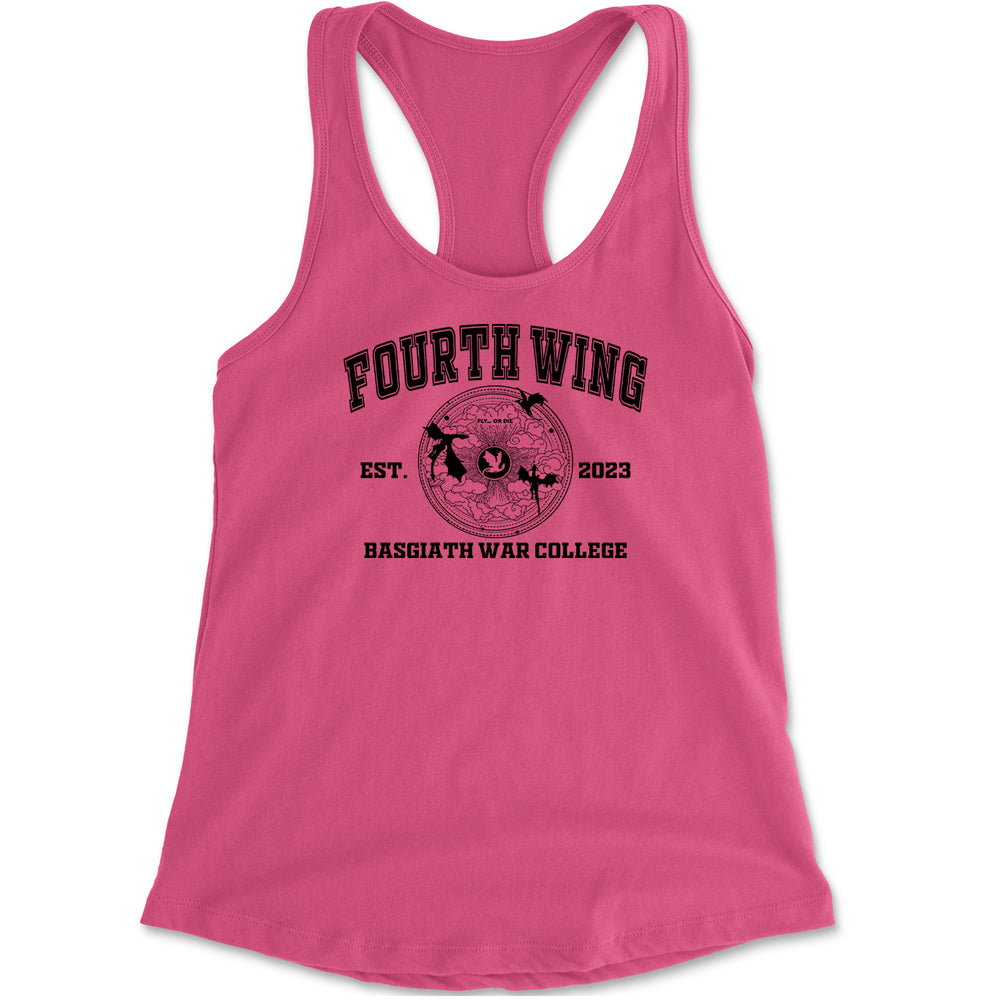 Fourth Wing Basgiath War College Racerback Tank Top for Women Hot Pink