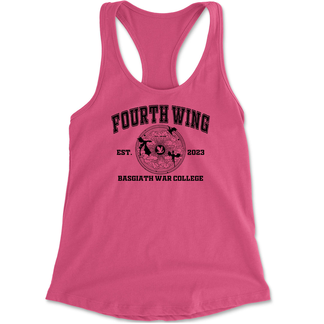 Fourth Wing Basgiath War College Racerback Tank Top for Women Hot Pink