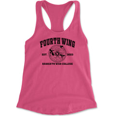 Fourth Wing Basgiath War College Racerback Tank Top for Women Hot Pink