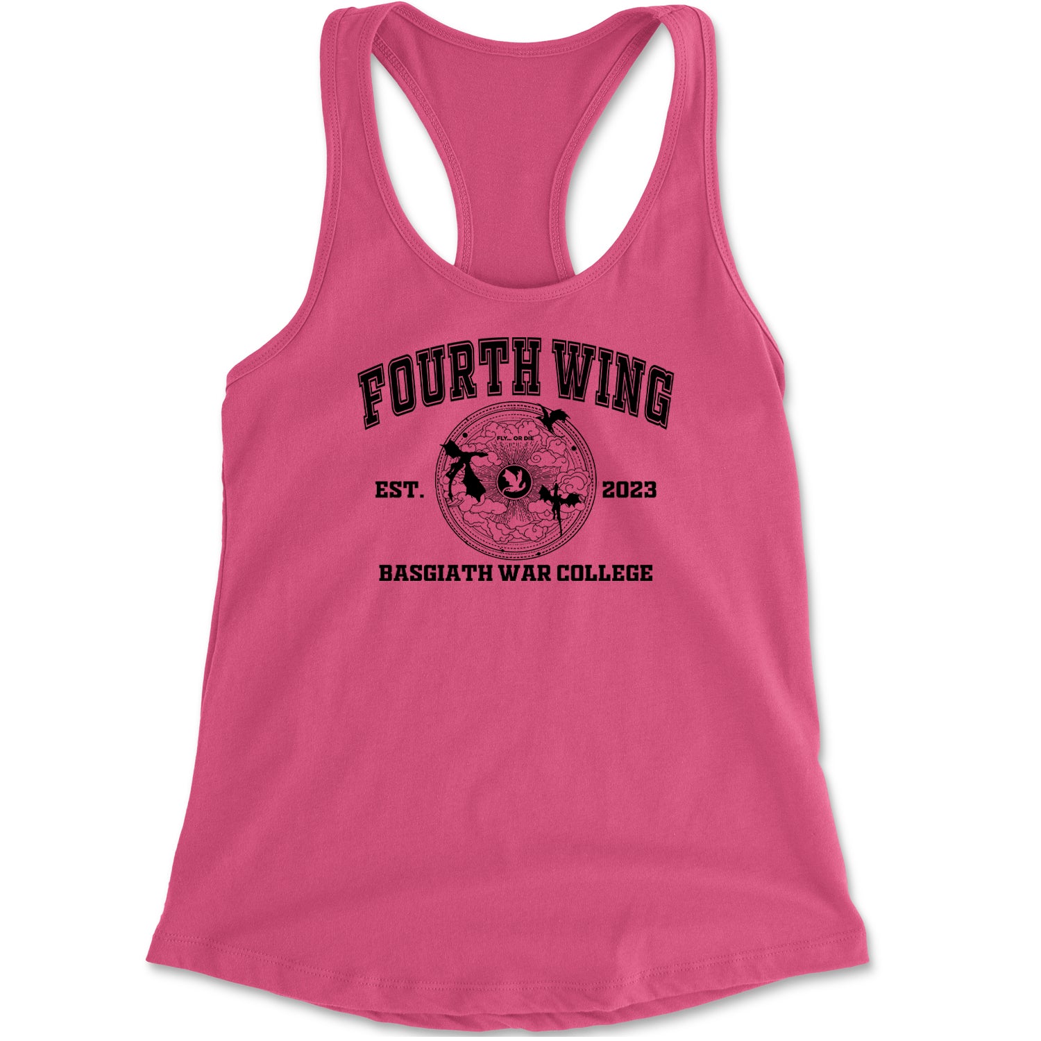 Fourth Wing Basgiath War College Racerback Tank Top for Women Heather Grey