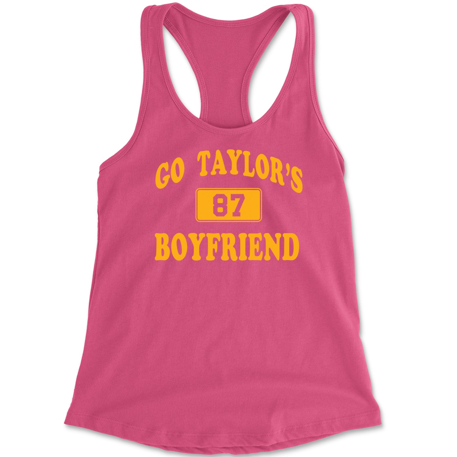 Go Taylor's Boyfriend Kansas City Racerback Tank Top for Women Hot Pink