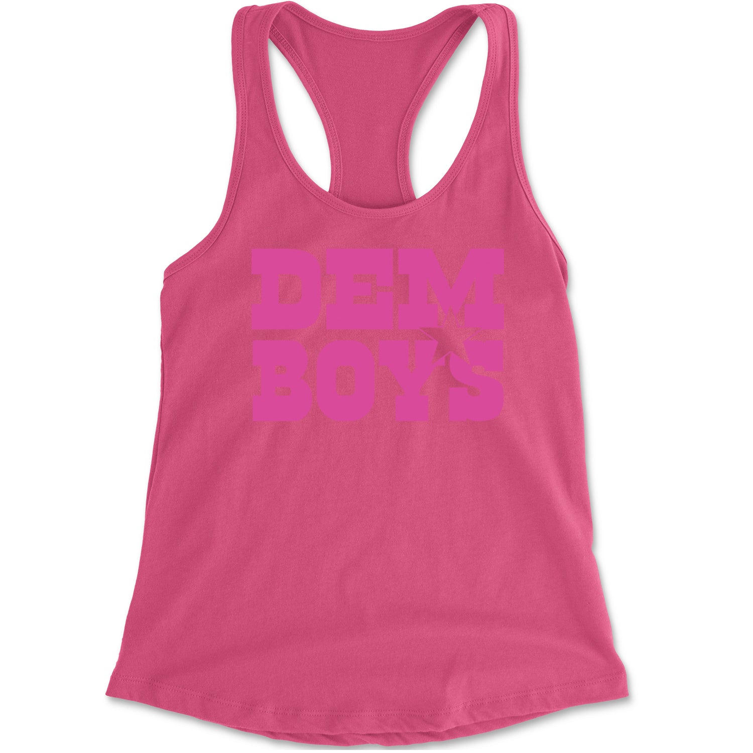 Dem Boys Hot Pink Dallas  Racerback Tank Top for Women Hot Pink