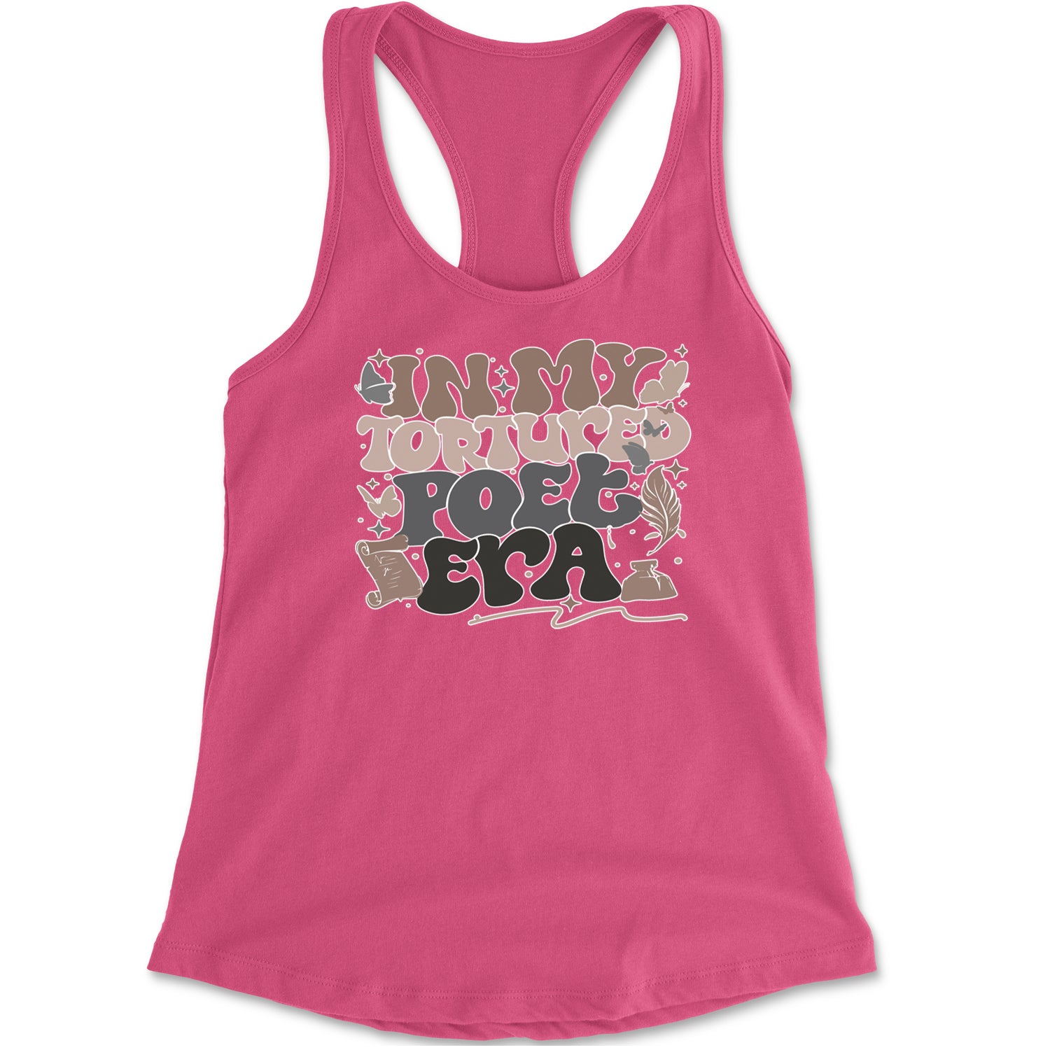 In My Tortured Poet Era TTPD Music Racerback Tank Top for Women Hot Pink