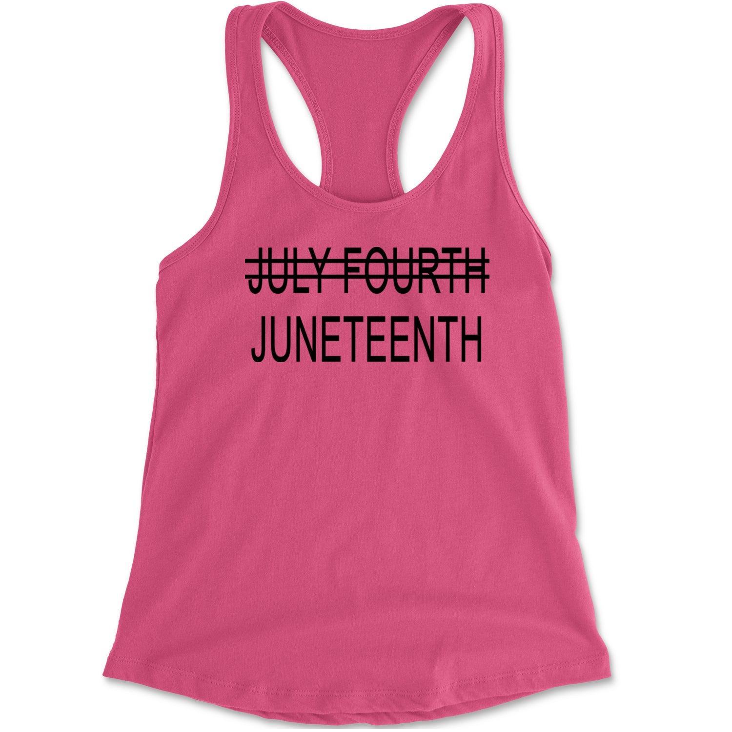 Juneteenth (July Fourth Crossed Out) Jubilee Racerback Tank Top for Women Heather Grey