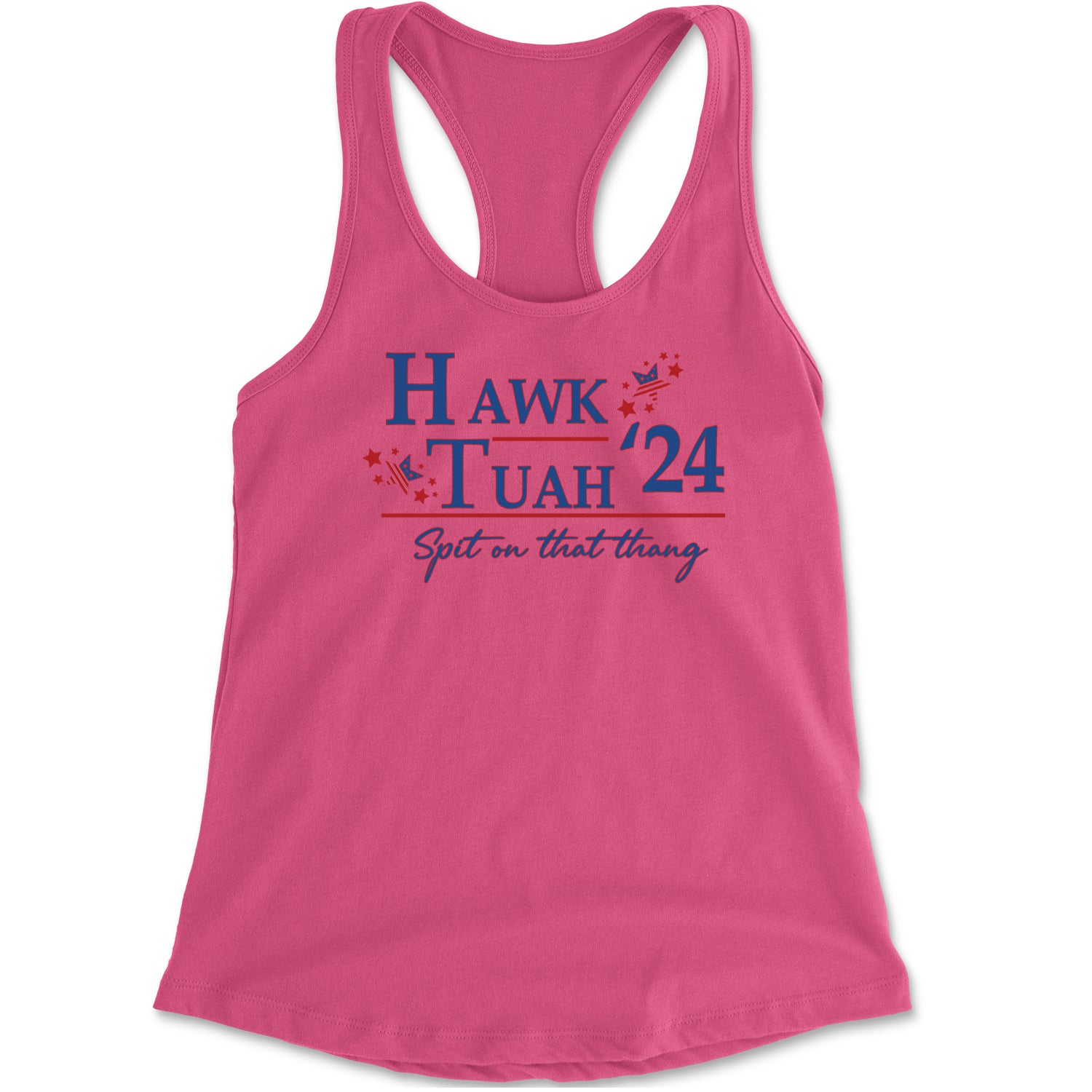 Vote For Hawk Tuah Spit On That Thang 2024 Racerback Tank Top for Women Heather Grey