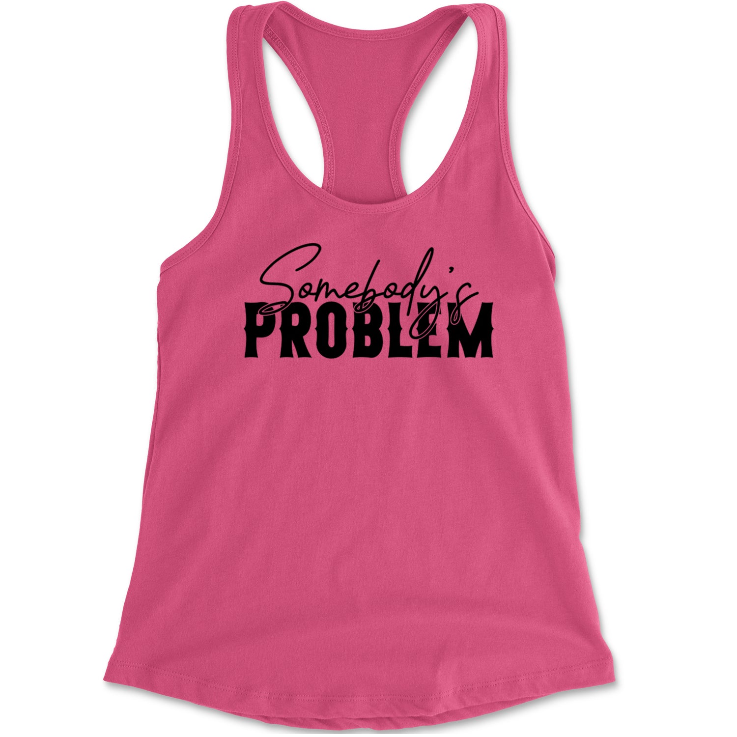 Somebody's Problem Country Music Western Racerback Tank Top for Women Heather Grey