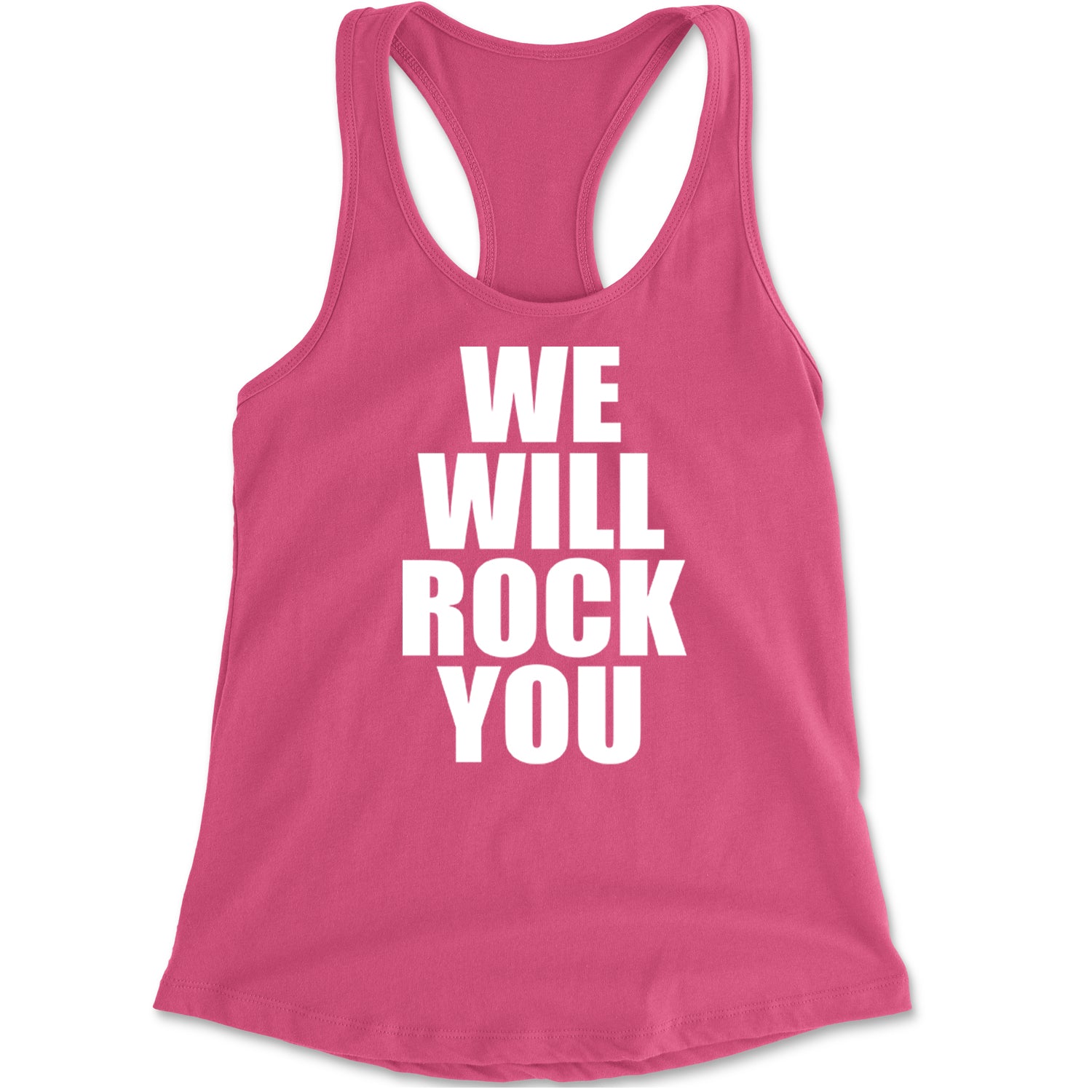 We Will Rock You Racerback Tank Top for Women Hot Pink