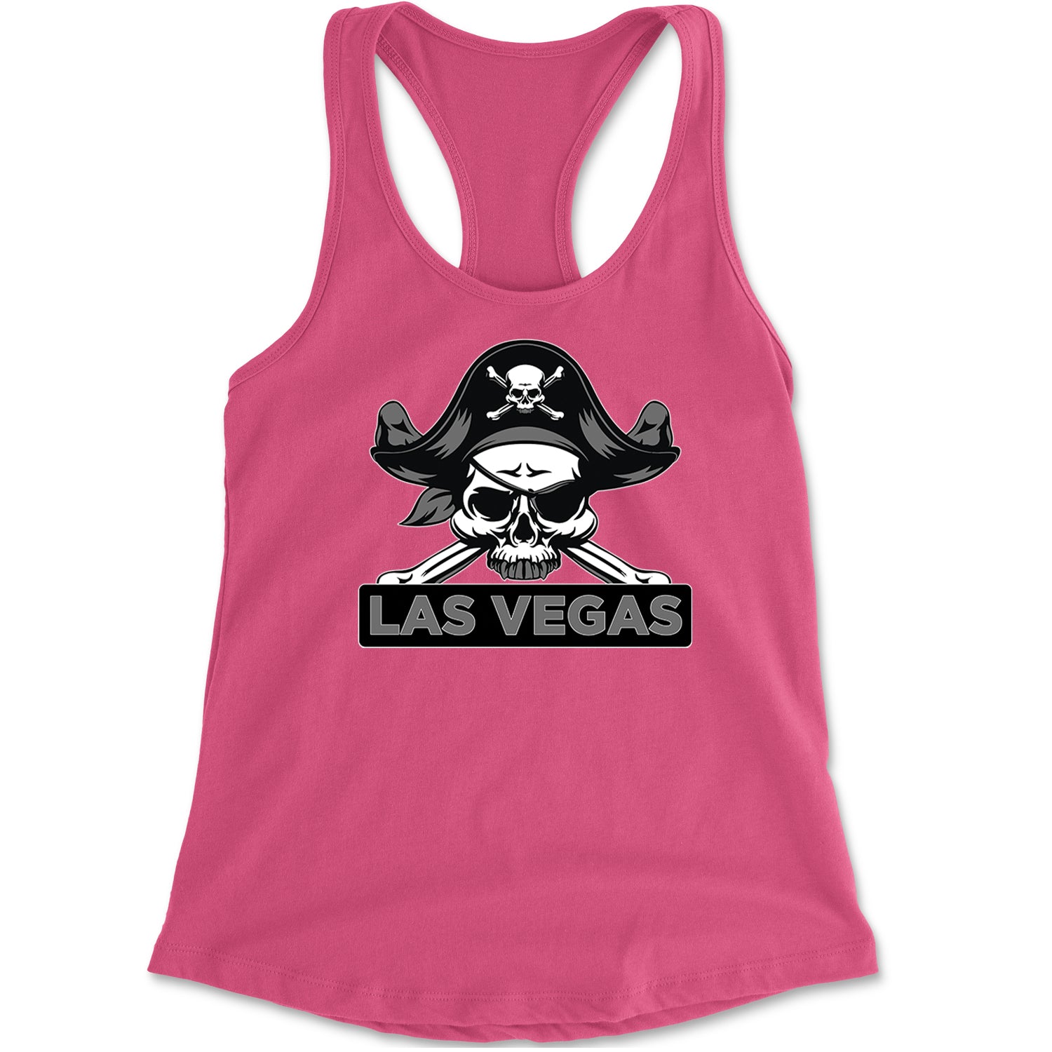 Raider Skull Straight Outta Las Vegas Racerback Tank Top for Women Hot Pink