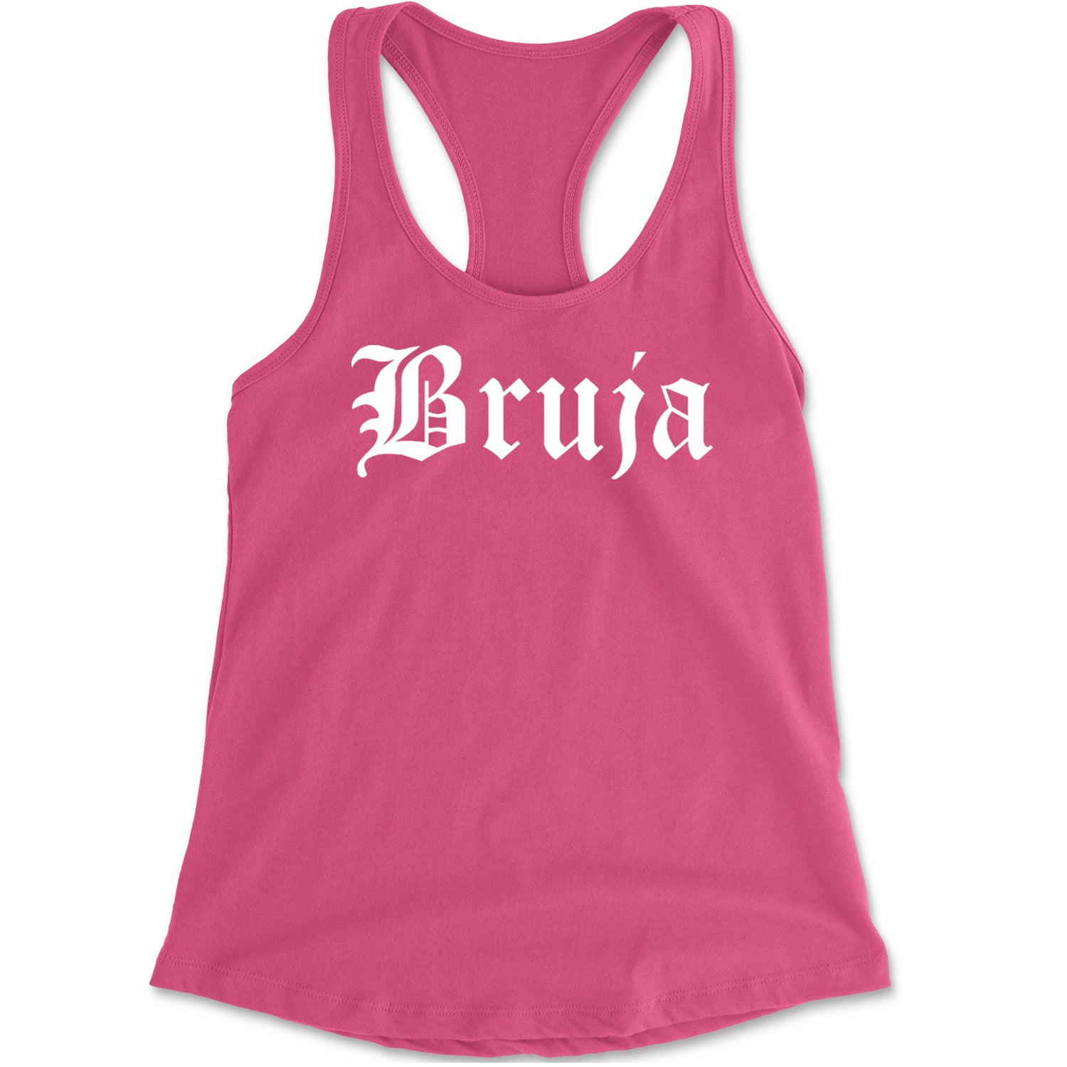 Bruja Gothic Spanish Witch Racerback Tank Top for Women Hot Pink