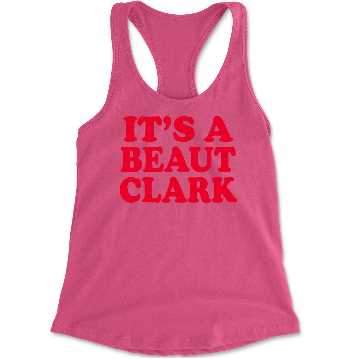 It's a Beaut Clark Festive Christmas Racerback Tank Top for Women Hot Pink