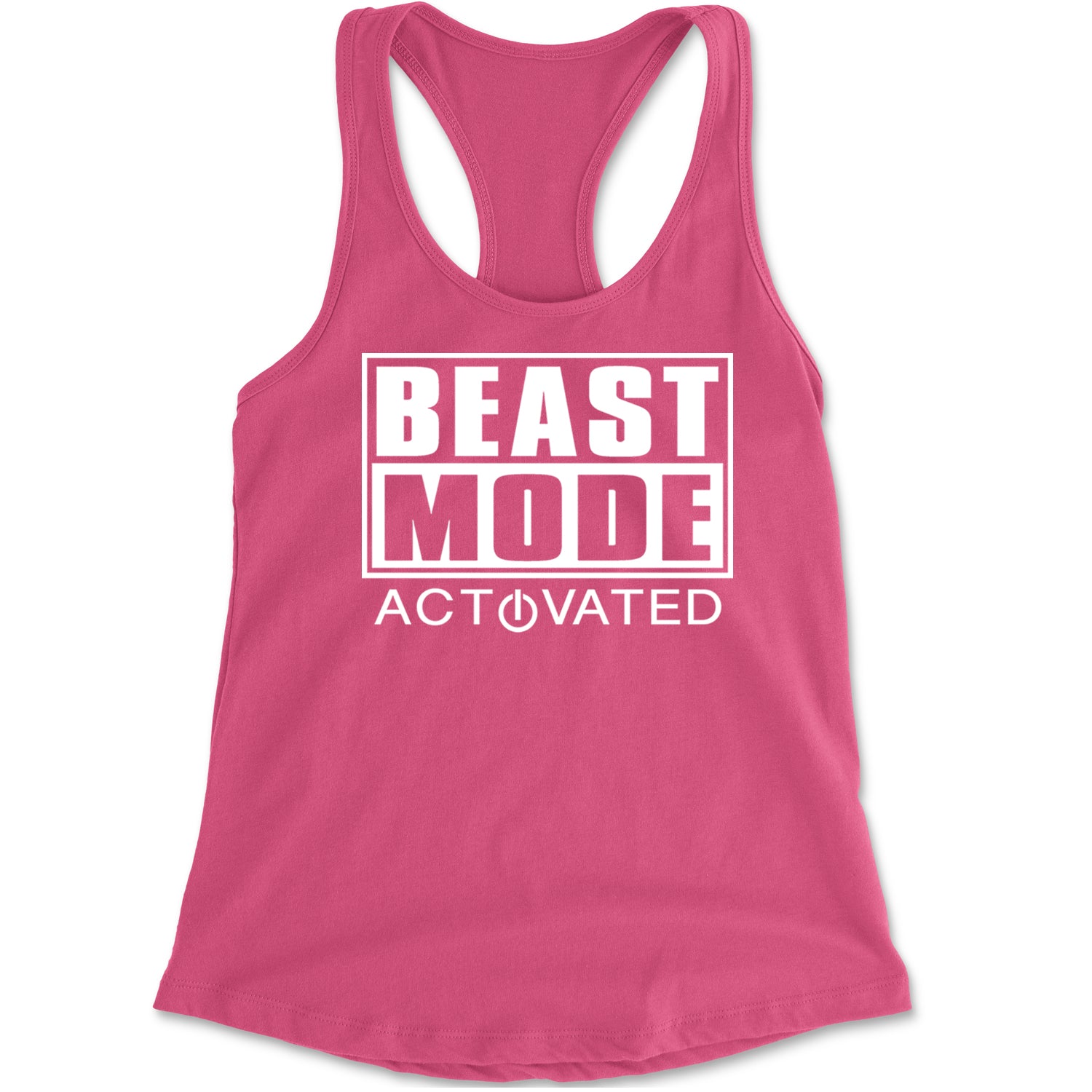 Activated Beast Mode Workout Gym Clothing Racerback Tank Top for Women Hot Pink