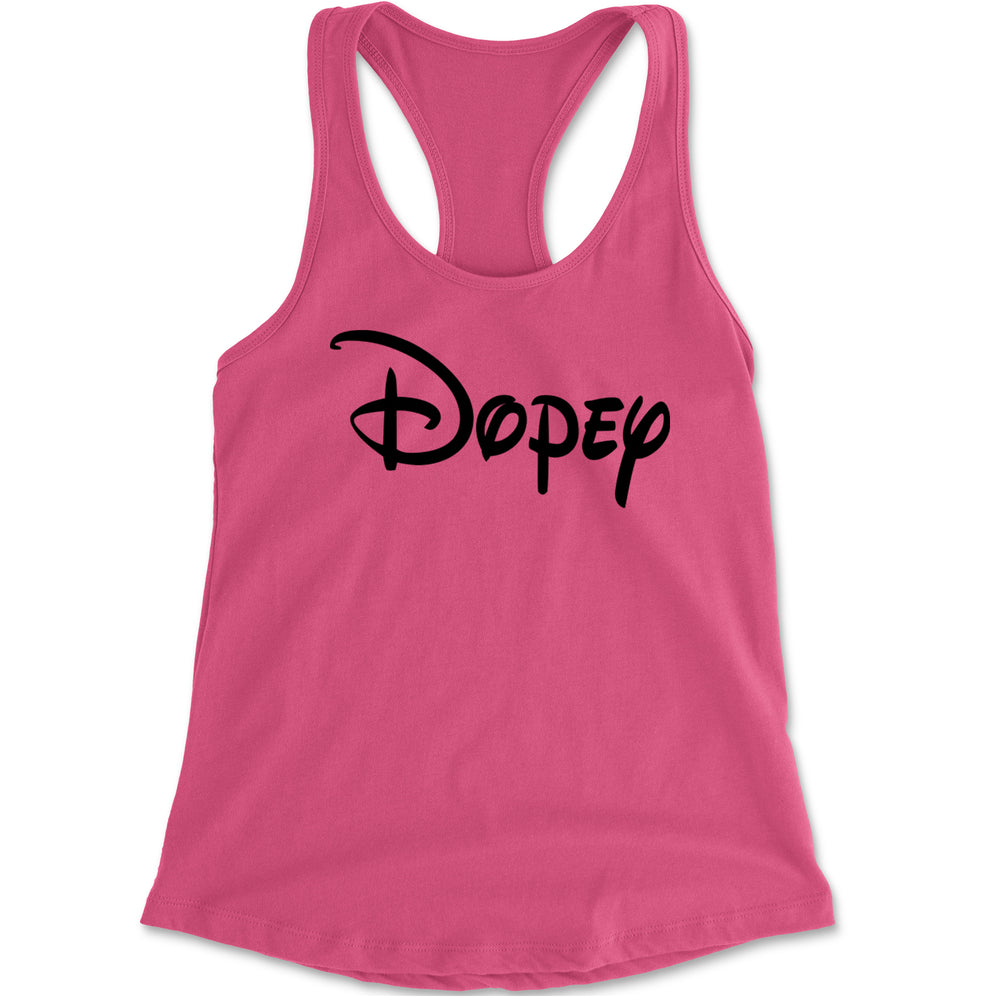 Dopey - 7 Dwarfs Costume Racerback Tank Top for Women Hot Pink