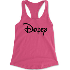Dopey - 7 Dwarfs Costume Racerback Tank Top for Women Hot Pink