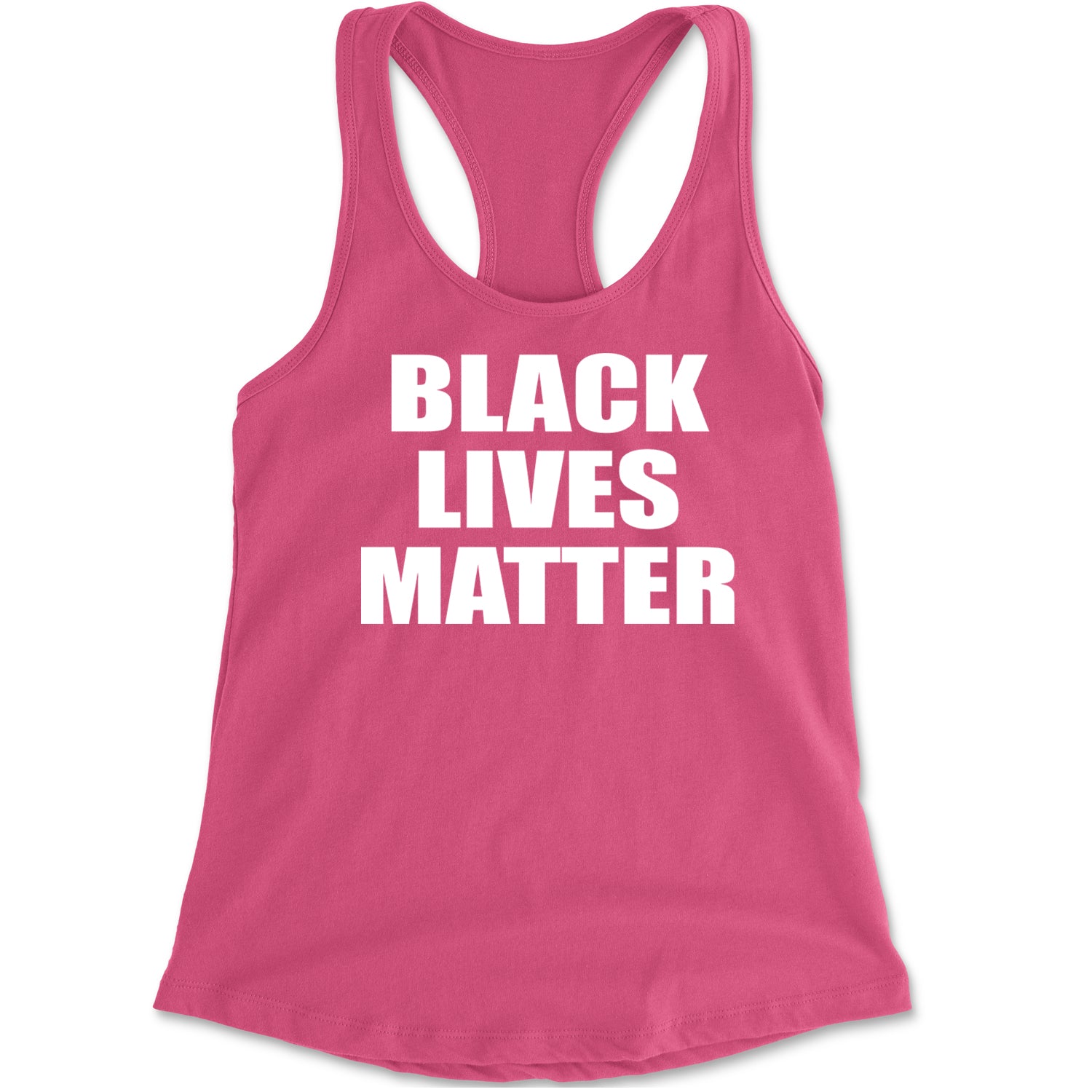 Black Lives Matter BLM Racerback Tank Top for Women Hot Pink