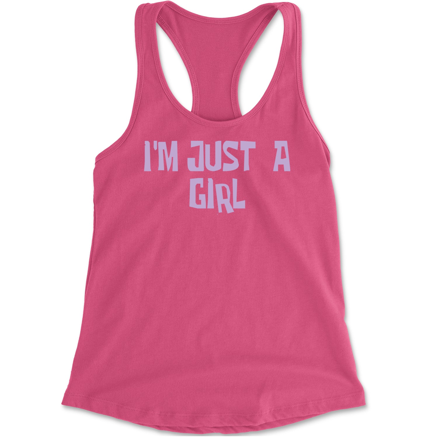 I'm Just A Girl Guts Music Racerback Tank Top for Women Hot Pink