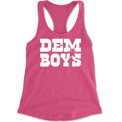 Dem Boys Dallas Football Racerback Tank Top for Women Hot Pink