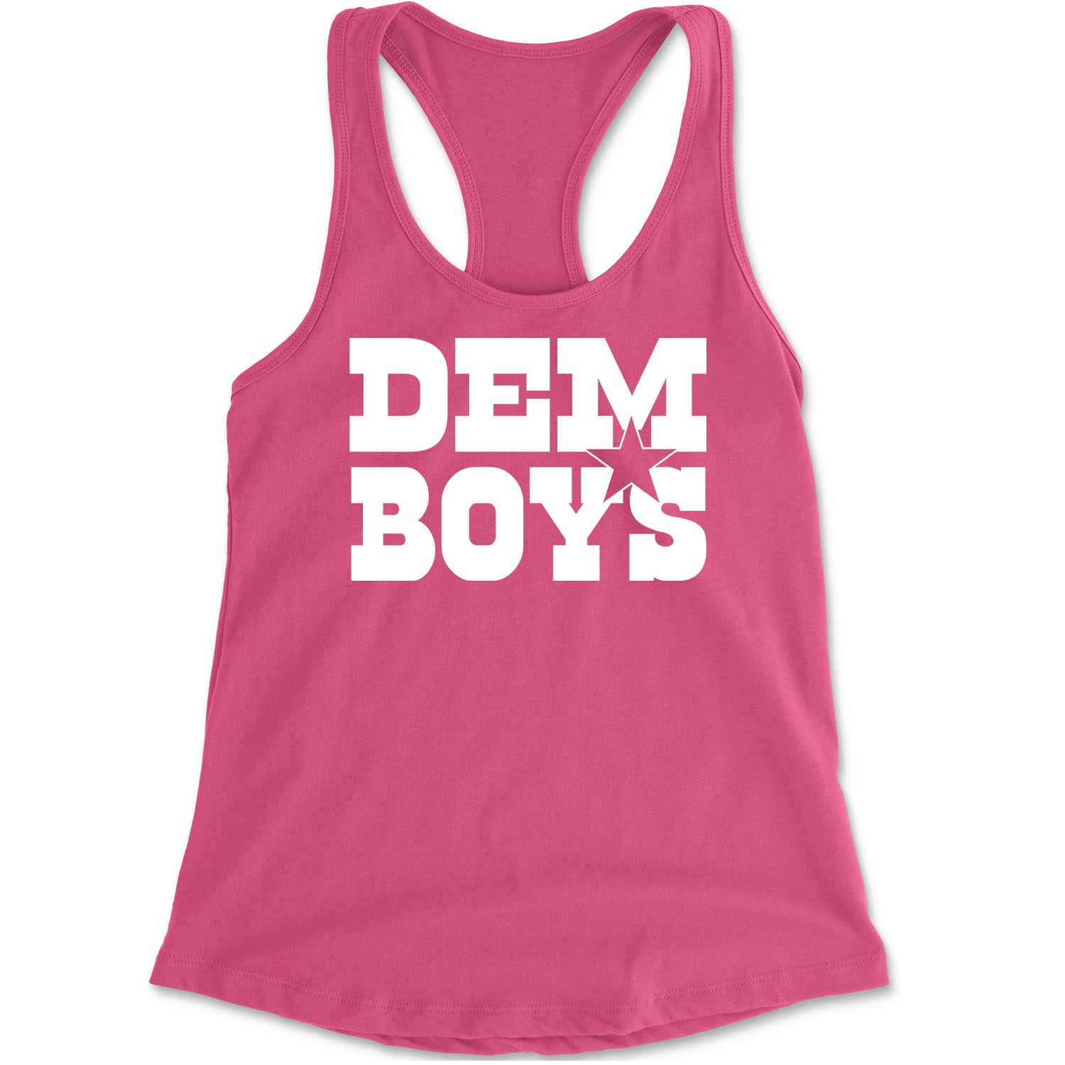 Dem Boys Dallas Football Racerback Tank Top for Women Hot Pink