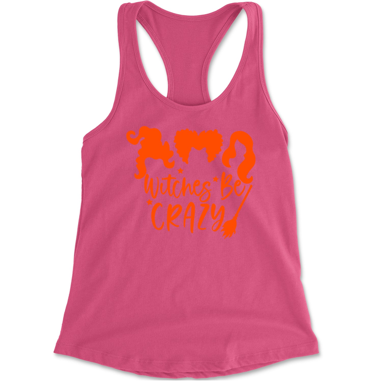 Witches Be Crazy Hocus Pocus Racerback Tank Top for Women Hot Pink