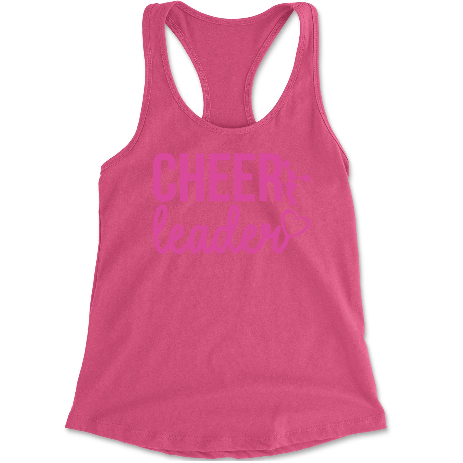 Cheerleader Heart Love Racerback Tank Top for Women Hot Pink