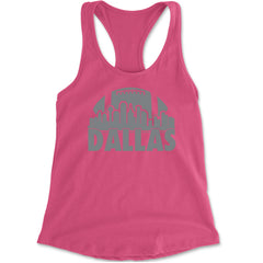 Dallas Texas Skyline Racerback Tank Top for Women Hot Pink